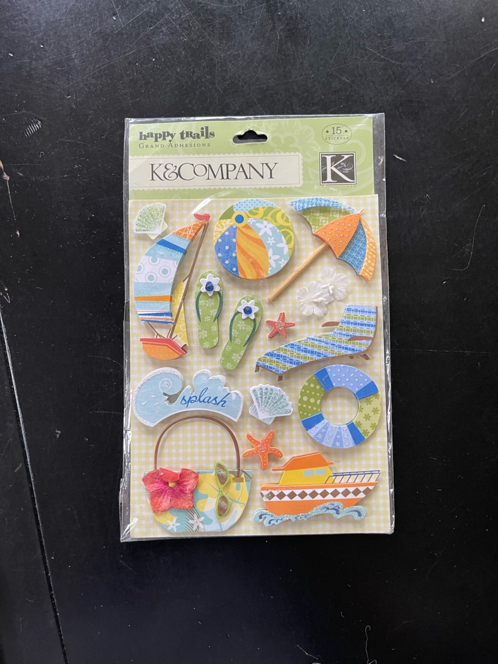 K & Company Happy Trails Water Fun Grand Adhesions Dimensional Stickers